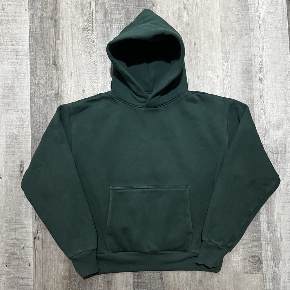Humane Blanks Size L Double Layered Hoodie Pullover Heavyweight Green Fits Short